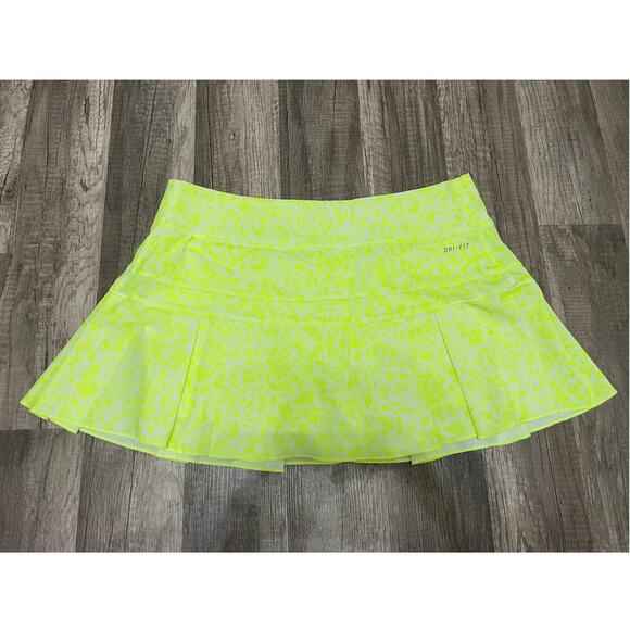 Nike Dri-FIT Victory Pleated Skort – Bright Yellow & White (Size Small) - Picture 3 of 8